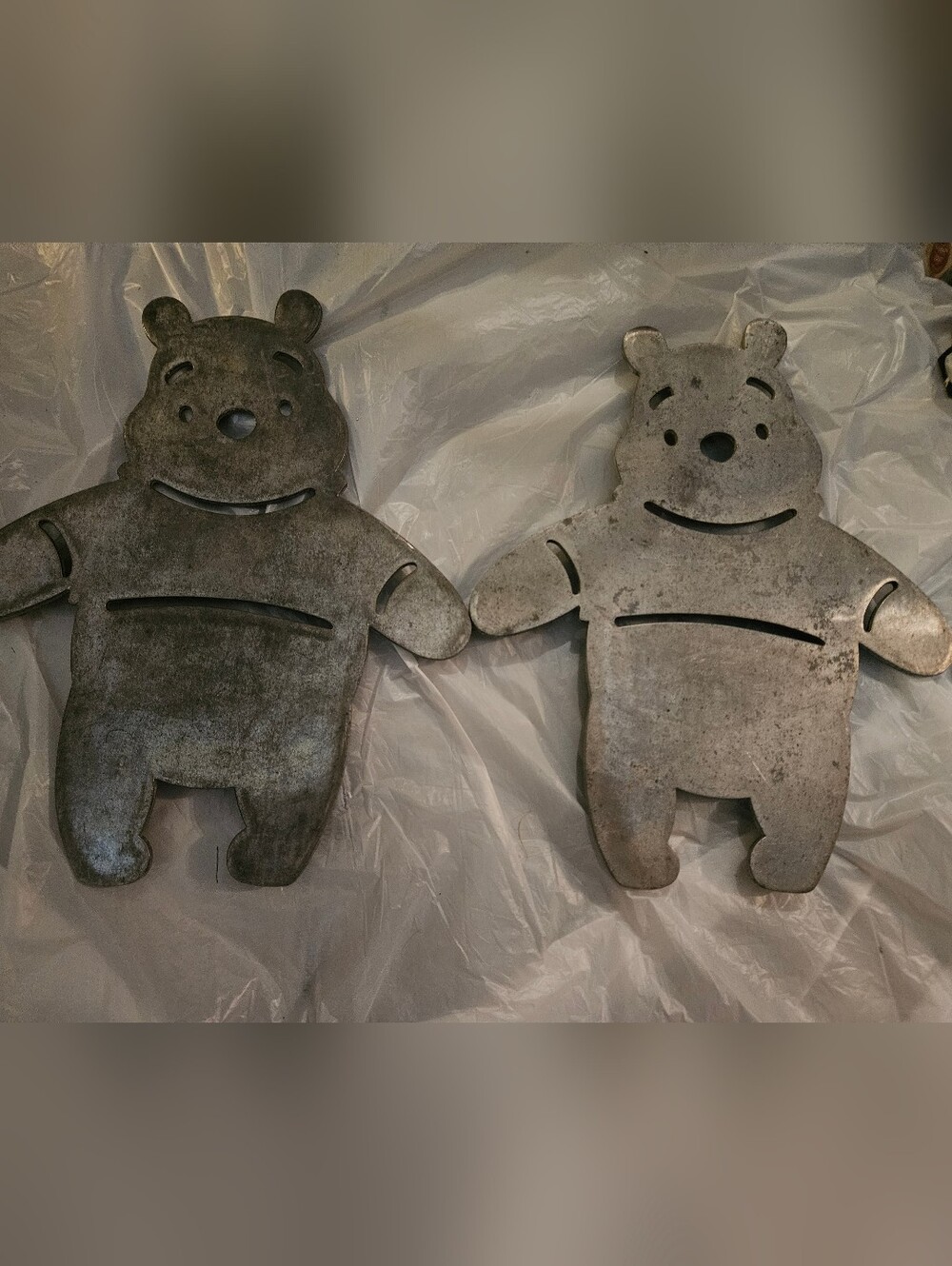 Lot Of 2 Disney Winnie The Pooh Stainless Trivet Dishes Used Condition Disney. 